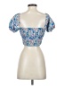 Shein 100% Polyester Blue Short Sleeve Blouse Size S - photo 2