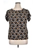 JM Studio Brown Short Sleeve Blouse Size XL - photo 1