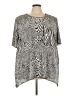 Maggie Barnes 100% Polyester Animal Print Silver Short Sleeve Blouse Size 3X - photo 1