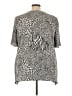 Maggie Barnes 100% Polyester Animal Print Silver Short Sleeve Blouse Size 3X - photo 2