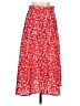 Shein 100% Polyester Floral Red Casual Skirt Size 4 - photo 2