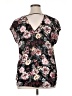 Halogen Floral Black Short Sleeve Blouse Size XL - photo 2