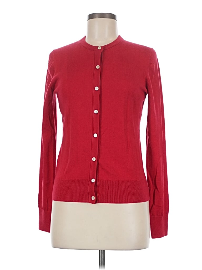 Pre-owned Ann Taylor Cardigan Sweater In Red