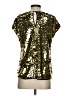Halogen 100% Polyester Metallic Gold Short Sleeve Top Size XS - photo 2