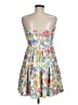 Lavender Brown Floral White Cocktail Dress Size M - photo 2