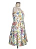 Lavender Brown Floral White Cocktail Dress Size M - photo 4