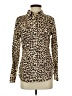 1901 100% Cotton Animal Print Tan Long Sleeve Blouse Size XS - photo 1
