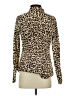 1901 100% Cotton Animal Print Tan Long Sleeve Blouse Size XS - photo 2