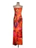 Shein Print Orange Cocktail Dress Size L - photo 1