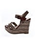 Mia Stripes Brown Wedges Size 6 1/2 - photo 1