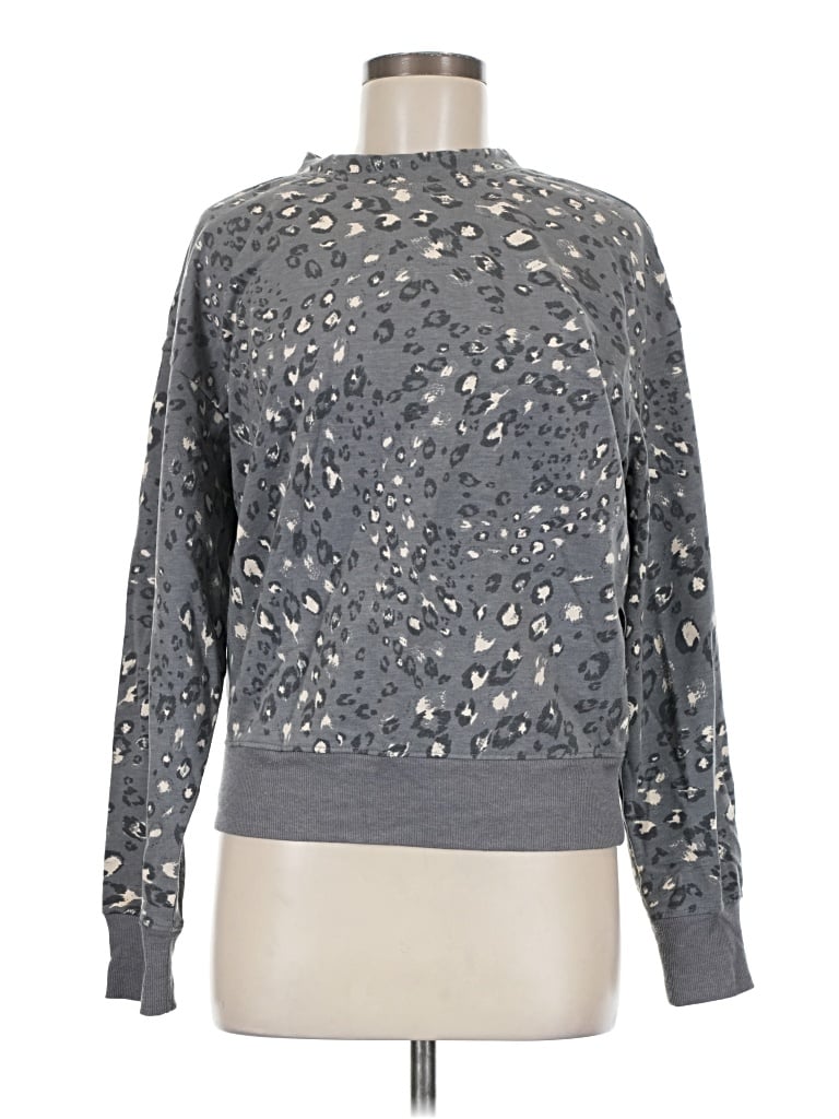 Pre-owned Z By Zella Long Sleeve Top Gray Mock Neckline Tops