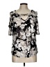 Adrienne Vittadini Silver Short Sleeve Blouse Size L - photo 1