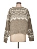 Aqua 100% Acrylic Chevron-herringbone Tan Pullover Sweater Size L - photo 1