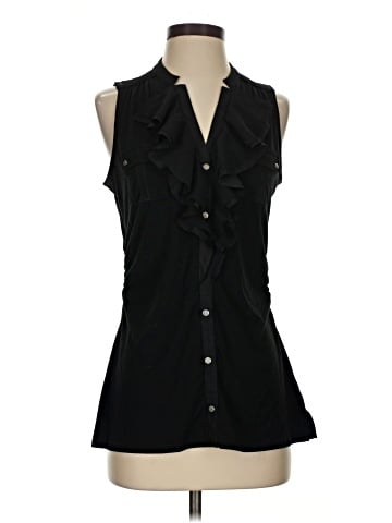 White House Black Market Sleeveless Button-Down Shirt (view 1)