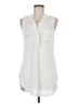 Elia-Cher Ivory Sleeveless Button-Down Shirt Size 8 - photo 1