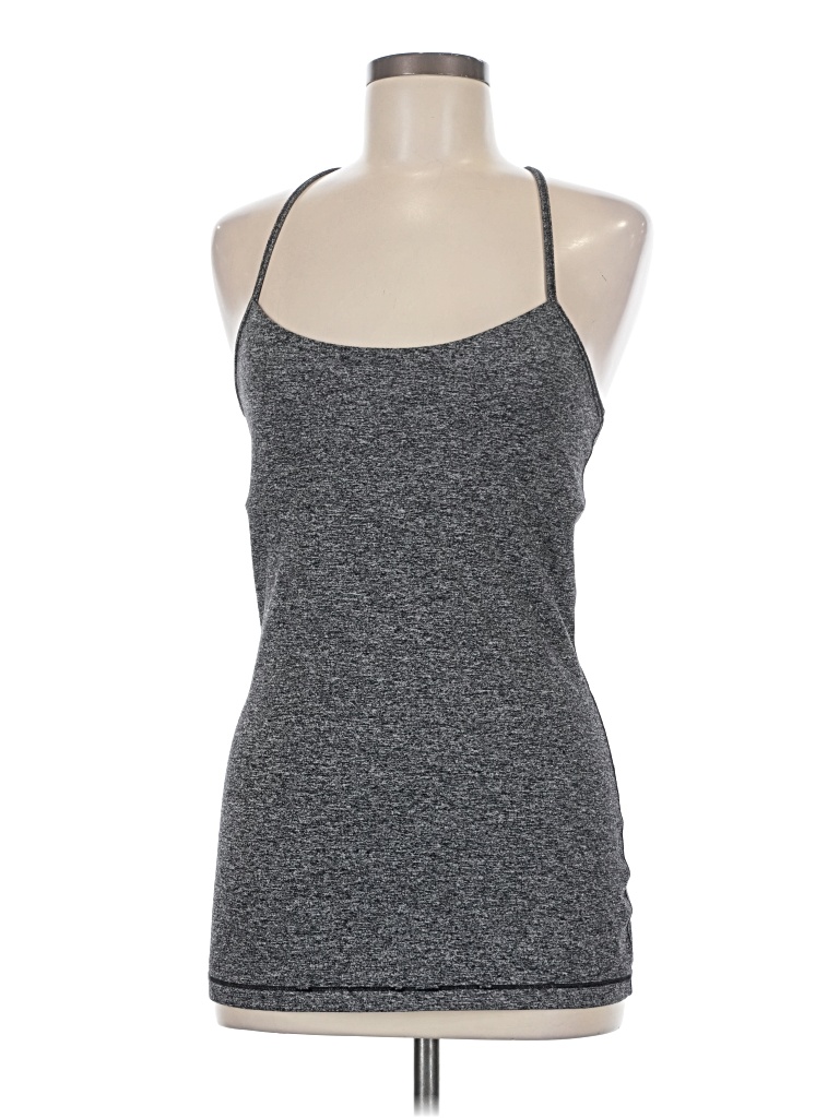 Pre-owned Lululemon Athletica Tank Top Gray Halter Neckline Tops