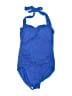 Lands' End Solid Blue One Piece Swimsuit Size 6 - photo 1