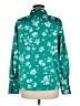Halogen Print Green Long Sleeve Blouse Size M - photo 2
