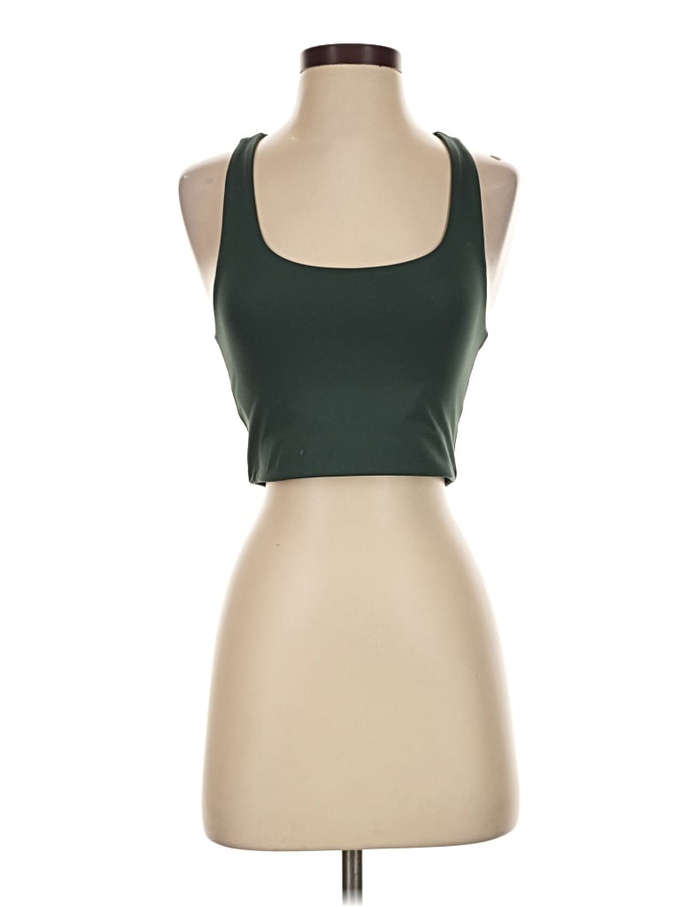 Pre-owned Girlfriend Collective Tank Top Green Halter Neckline Tops