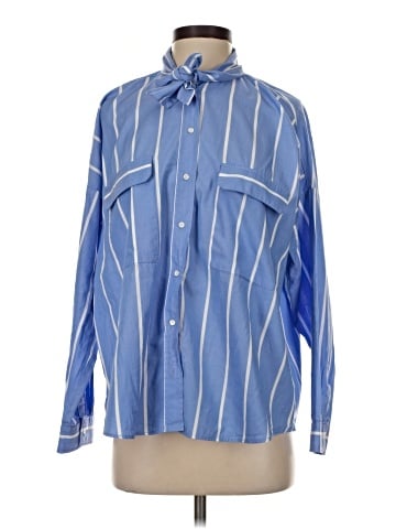 Zara Basic Long Sleeve Button-Down Shirt (view 1)