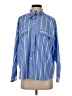 Zara Basic Stripes Blue Long Sleeve Button-Down Shirt Size S - photo 1