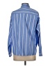 Zara Basic Stripes Blue Long Sleeve Button-Down Shirt Size S - photo 2