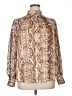 H&M 100% Polyester Animal Print Tan Long Sleeve Blouse Size 14 - photo 1