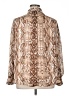 H&M 100% Polyester Animal Print Tan Long Sleeve Blouse Size 14 - photo 2