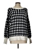 Ann Taylor LOFT 100% Nylon Houndstooth Silver White Pullover Sweater Size L - photo 1