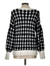 Ann Taylor LOFT 100% Nylon Houndstooth Silver White Pullover Sweater Size L - photo 2