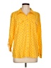 NY Collection Polka Dots Yellow Long Sleeve Blouse Size L - photo 1