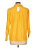 NY Collection Polka Dots Yellow Long Sleeve Blouse Size L - photo 2