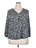 TWO by Vince Camuto Animal Print Black 3/4 Sleeve Blouse Size XXL - photo 1