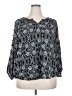 Always Indigo 100% Polyester Black 3/4 Sleeve Blouse Size 2X - photo 1