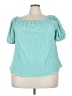 Lane Bryant Teal Short Sleeve Blouse Size 22 - 24 Plus - photo 1