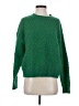 Hooked Up Solid Green Pullover Sweater Size M - photo 1