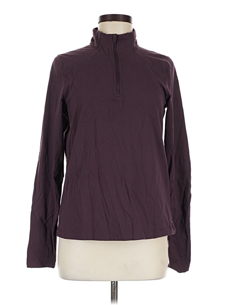 Pre-owned Mondetta Long Sleeve Top Burgundy Turtleneck Tops