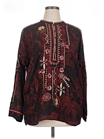 Johnny Was Long Sleeve Silk Top (view 1)