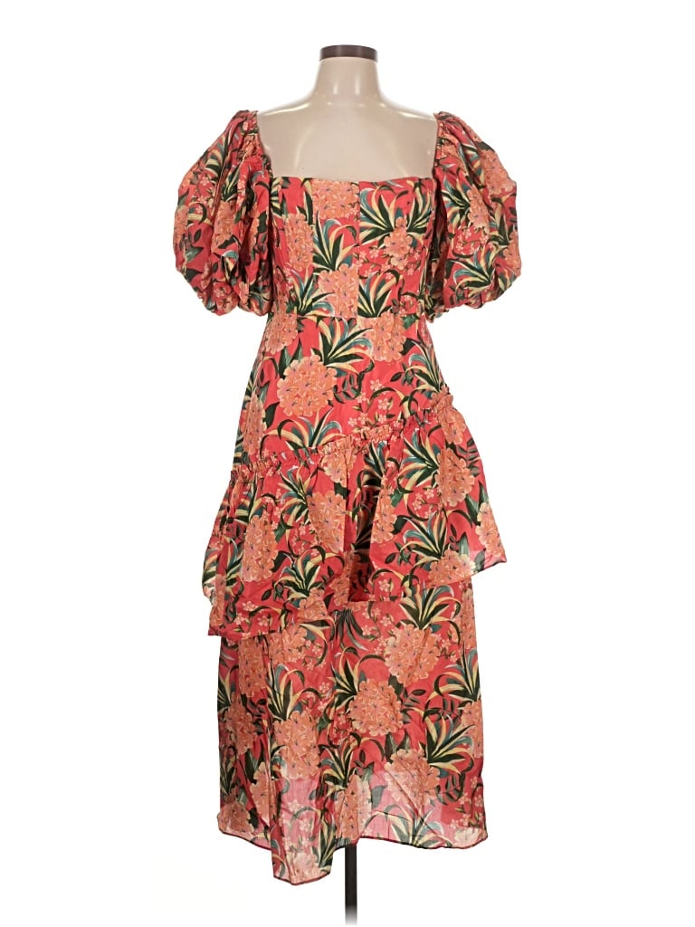 Pre-owned Farm Rio Cocktail Dress In Orange