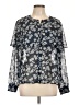 Ann Taylor LOFT 100% Polyester Blue 3/4 Sleeve Blouse Size L - photo 1