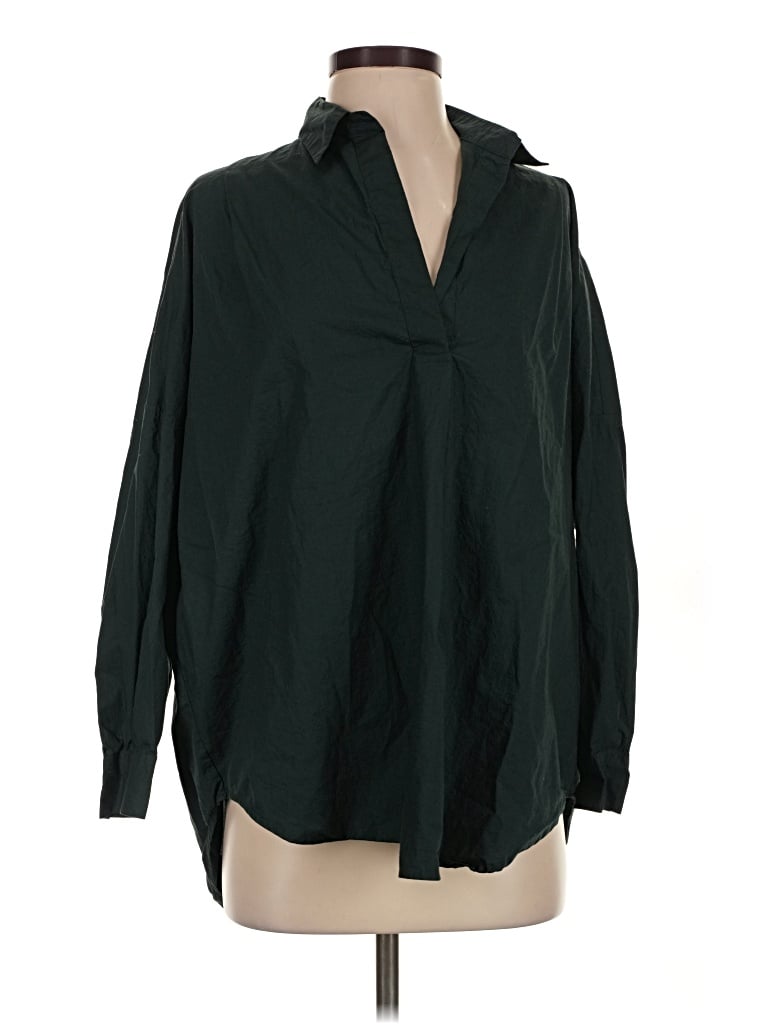 Pre-owned French Connection Long Sleeve Blouse In Green