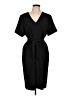 Brass Solid Black Casual Dress Size L - photo 1