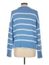 Caslon 100% Pima Cotton Stripes Blue Pullover Sweater Size L - photo 2