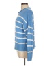 Caslon 100% Pima Cotton Stripes Blue Pullover Sweater Size L - photo 5