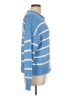 Caslon 100% Pima Cotton Stripes Blue Pullover Sweater Size L - photo 4