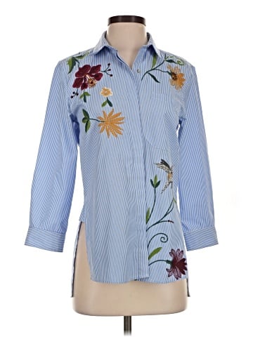 Zara 3/4 Sleeve Button-Down Shirt (view 1)