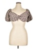 Wild Fable Brown Short Sleeve Blouse Size XL - photo 1