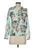 Assorted Brands Floral Teal Long Sleeve Blouse Size M - photo 1