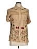 Speed Control 100% Rayon Tan Short Sleeve Blouse Size M - photo 1
