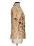 Speed Control 100% Rayon Tan Short Sleeve Blouse Size M - photo 4